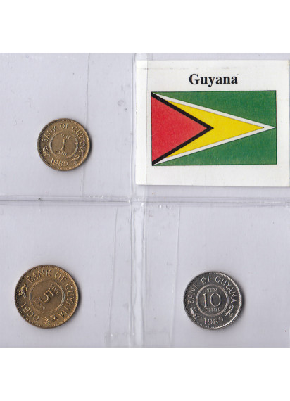 Guyana serietta 3 monete ottima conservazione